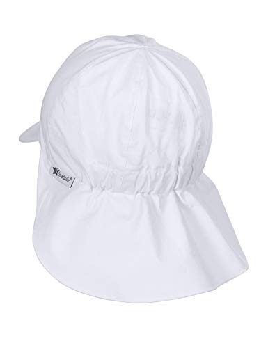 Sterntaler Gorro con visera y protector de cuello, Con cintas, Edad: 2-4 años, Tamaño: 53, Blanco