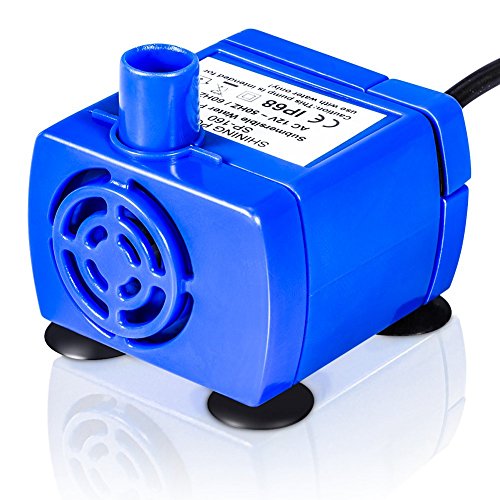 Submersible Water Pump, Replacement Pump for Flower Cat Fountain, Ultra Quiet Pet Aquarium Water Pump, 12V Electric Water Pump, 1.6L Pet Water Fountain of Low Power Consumption, 1.8m Long Cable, Blue