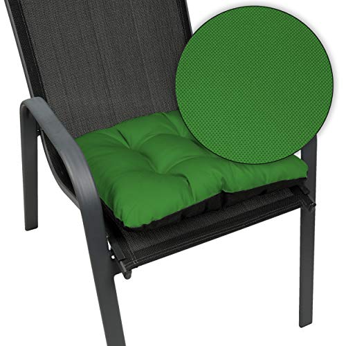 SuperKissen24 Set de 6 Cojines de Asiento - Cojín de Silla 45x45 cm para Interior y Exterior Cómodo e Impermeable para Muebles de Jardin, Terraza, para Suelo - Verde