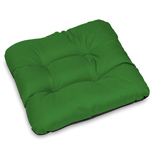 SuperKissen24 Set de 6 Cojines de Asiento - Cojín de Silla 45x45 cm para Interior y Exterior Cómodo e Impermeable para Muebles de Jardin, Terraza, para Suelo - Verde