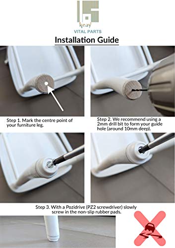 Tapón de goma antideslizante para muebles, sillas y mesas, en blanco o negro, tamaños disponibles: 24 mm y 28 mm de diámetro, fabricado en Alemania