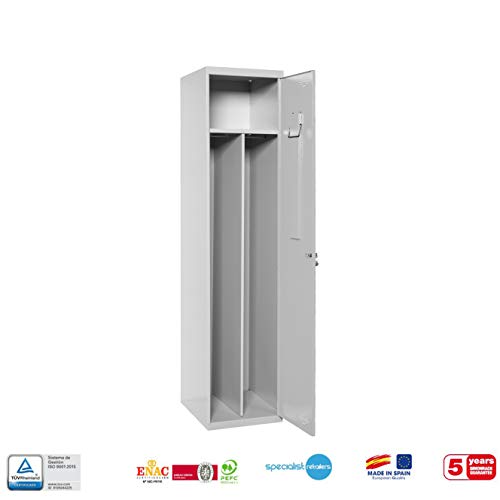 Taquilla profesional desmontada 1 cuerpo 1 puerta con divisor dentro Gris/Gris Simonrack 1800x400x500 mms - Taquilla industrial - taquilla de vestuario