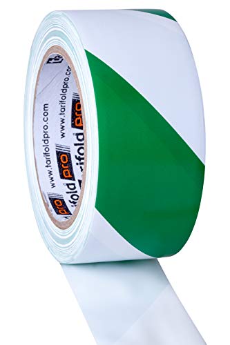 Tarifold 1 Cinta Adhesiva Suelo, Señalización, Seguridad, color Verde y Blanco-Rollo 50mm x 33m, 50 mm x 33 M