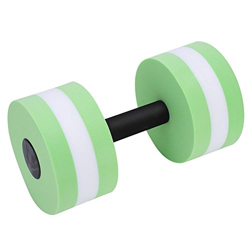 Tbest Mancuernas Agua Ejercicio Fitness,1 Par Mancuernas Agua Aqua Mancuernas Espuma EVA Flotar Culturismo Entrenamiento Fitness Gimnasio Yoga Natación Acuático Mancuerna Barra con Pesas (Verde)