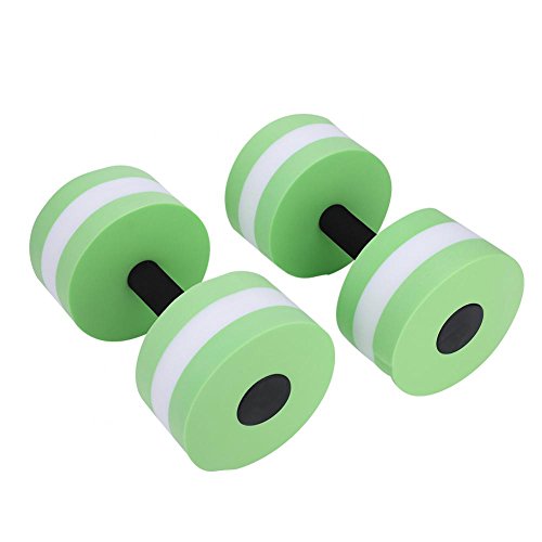 Tbest Mancuernas Agua Ejercicio Fitness,1 Par Mancuernas Agua Aqua Mancuernas Espuma EVA Flotar Culturismo Entrenamiento Fitness Gimnasio Yoga Natación Acuático Mancuerna Barra con Pesas (Verde)