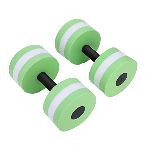 Tbest Mancuernas Agua Ejercicio Fitness,1 Par Mancuernas Agua Aqua Mancuernas Espuma EVA Flotar Culturismo Entrenamiento Fitness Gimnasio Yoga Natación Acuático Mancuerna Barra con Pesas (Verde)