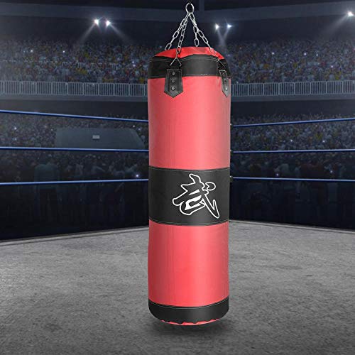 Tbest Sacos de Suelo Saco de Boxeo para Artes Marciales,Entrenamiento Vacío Gancho de Boxeo Kick Sandbag Fight Karate Punch Punching Sand Bag Bolsa de Arena(1m-Rojo)