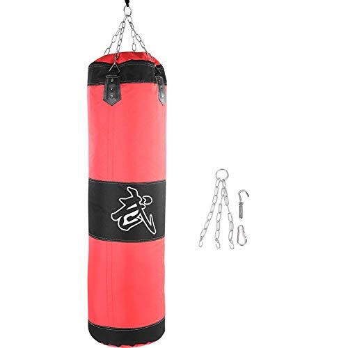 Tbest Sacos de Suelo Saco de Boxeo para Artes Marciales,Entrenamiento Vacío Gancho de Boxeo Kick Sandbag Fight Karate Punch Punching Sand Bag Bolsa de Arena(1m-Rojo)