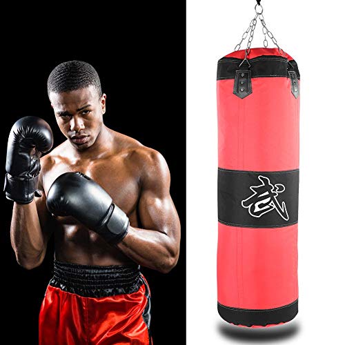 Tbest Sacos de Suelo Saco de Boxeo para Artes Marciales,Entrenamiento Vacío Gancho de Boxeo Kick Sandbag Fight Karate Punch Punching Sand Bag Bolsa de Arena(1.2m-Rojo)