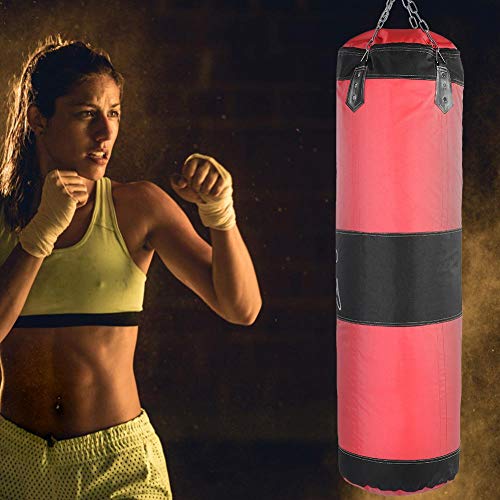 Tbest Sacos de Suelo Saco de Boxeo para Artes Marciales,Entrenamiento Vacío Gancho de Boxeo Kick Sandbag Fight Karate Punch Punching Sand Bag Bolsa de Arena(1.2m-Rojo)