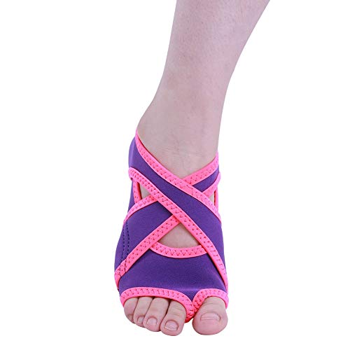 Tbest Zapatillas Calcetines de Yoga Antideslizantes, Calcetines de Pilates de Yoga con Dedos de Pies Zapatillas de Entrenamiento de Baile con Empuñaduras para Pilates Ballet Hombres Mujeres