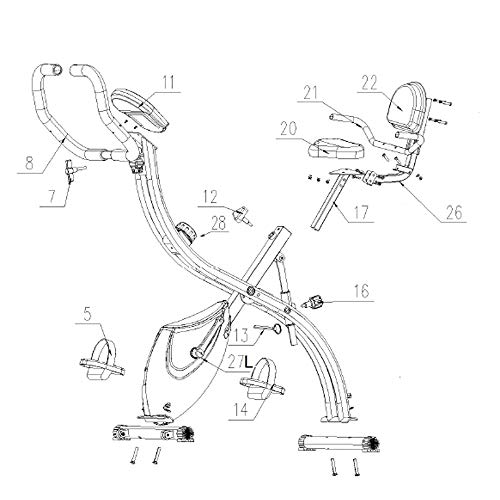 Tecnovita – Bicicleta estática X-Tri 2 YF910 – Bicicleta Plegable con 3 Posiciones