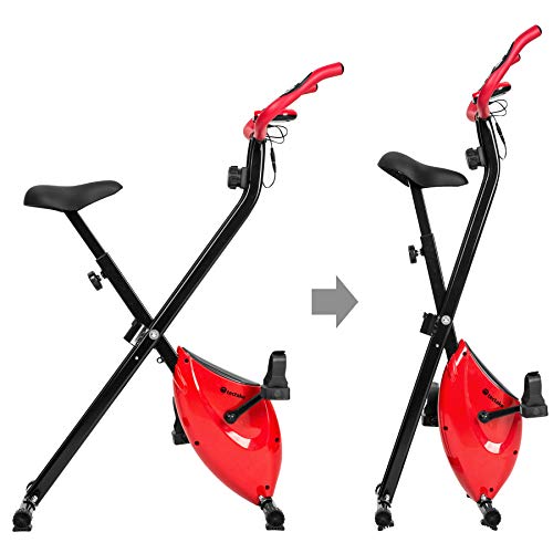 TecTake Maquina Fitness Plegable Bicicleta ESTATICA + Monitor