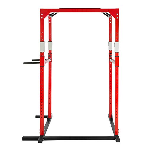 TecTake Multiestación de Fitness para Entrenamiento | 2 puntales de Seguridad macizos | Poleas para Barras de Flexiones Inferiores y Superiores Modelos (Azul Negro Lat | No. 402598)