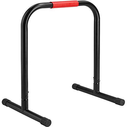 TecTake Para de Barras paralelas estación de Fitness | Adecuado para Flexiones, Levantamiento de piernas, caídas y más | Estable Marco de Tubo de Acero | Altura: 70cm