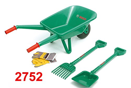 Theo Klein-2752 Bosch Set De Jardineria Con Carrito De Jardinero, 4 Piezas, Juguete, Multicolor (2752)