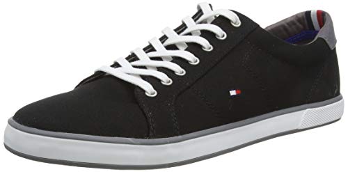 Tommy Hilfiger H2285arlow 1d, Zapatilla de Deporte Baja del Cuello para Hombre, Negro (Nero), 43 EU