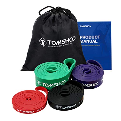 TOMSHOO Bandas de Resistencia Elástica, Cuerdas Elásticas de Fitness, Banda de Resistencia de Látex para Yoga, Pilates, Entrenamiento de Fuerza Muscular (Multicolor)