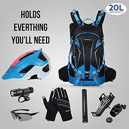 TOMSHOO Mochila Ciclismo 20L/30L Impermeable para Excursionismo Ciclismo Alpinismo Senderismo Camping al Aire Libre con Cubierta de Lluvia y del Casco