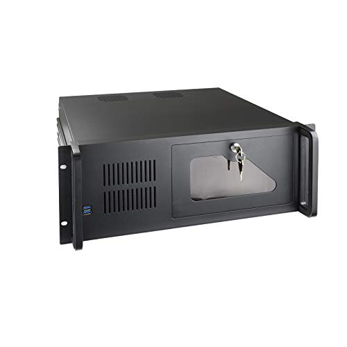 Tooq RACK-406N-USB3 - Caja para Ordenador (para Rack de 19" 4U, Formato ATX Cierre Frontal con Llave, 2 x USB 3.0)