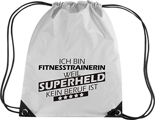 Top Premium gymsac Ich bin Fitness trainerin, porque Super Held No Profesión es, plata