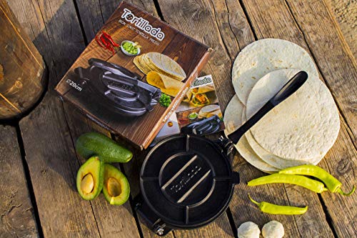 Tortillada – Prensa de Hierro Fundido para Hacer Tortillas + Recetas (20cm)