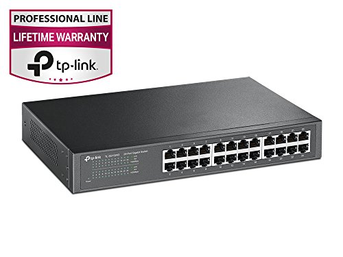 TP-Link 24 Puertos Gigabit Switch | Ethernet Switch No Gestionable | Puertos blindados | Carcasa Metálica | Desktop |Sin ventilador (TL-SG1024D) Gris