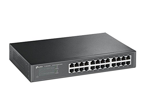 TP-Link 24 Puertos Gigabit Switch | Ethernet Switch No Gestionable | Puertos blindados | Carcasa Metálica | Desktop |Sin ventilador (TL-SG1024D) Gris