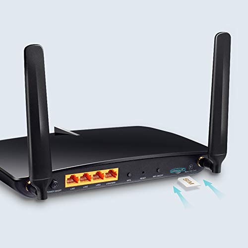 TP-Link Archer MR600 Router 4G + Advanced LTE CAT6, Wi-Fi AC1200 5GHz & 2.4GHz, 4 Puertos Gigabit, 2 Antenas Desmontables, MicroSIM, Compatible con Todos los operadores.