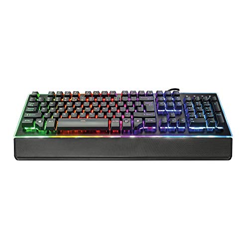 Trust Gaming GXT 860 Thura - Teclado Gaming LED semi mecánico, color negro