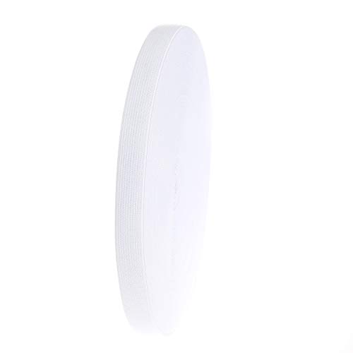 TUKA 40 Metros x 20mm Elásticas Planas Bandas de Costura, Bandas de elástico de Cuerda, para la Ropa Personalizada y Artesanía DIY Hogar, 40 Metros Largo, 20 mm de Ancho, Blanco, TKB5005-white