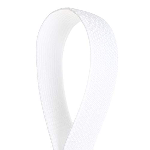 TUKA 40 Metros x 20mm Elásticas Planas Bandas de Costura, Bandas de elástico de Cuerda, para la Ropa Personalizada y Artesanía DIY Hogar, 40 Metros Largo, 20 mm de Ancho, Blanco, TKB5005-white