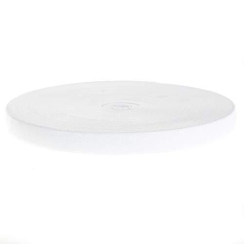 TUKA 40 Metros x 20mm Elásticas Planas Bandas de Costura, Bandas de elástico de Cuerda, para la Ropa Personalizada y Artesanía DIY Hogar, 40 Metros Largo, 20 mm de Ancho, Blanco, TKB5005-white