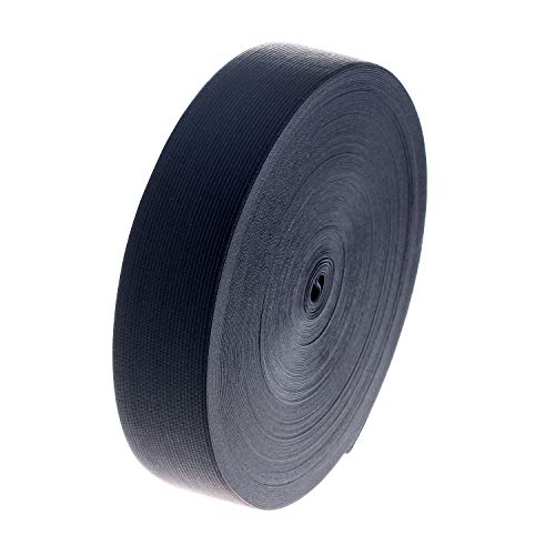 TUKA 40 Metros x 50mm Elásticas Planas Bandas de Costura, Bandas de elástico de Cuerda, para la Ropa Personalizada y Artesanía DIY Hogar, 40 Metros Largo, 50 mm de Ancho, Negro, TKB5007-black