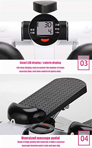 Twister Stepper 2 en 1 Cuerdas de Resistencia - Escaladora y Swing Stepper para usuarios Principiantes y avanzados con Pantalla Multifuncional