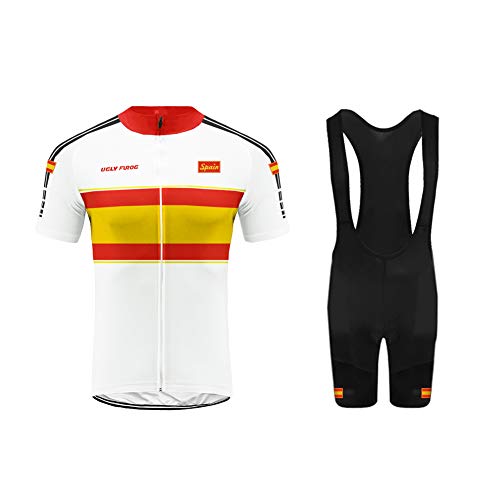 Uglyfrog 2019 Bike Wear -Conjunto Maillot Bicicleta Hombre Verano Ropa Carretera Corta MTB Traje+Peto Corto Transpirable de Ciclismo, con Badana, Bib Shorts+ Ciclismo Equipos