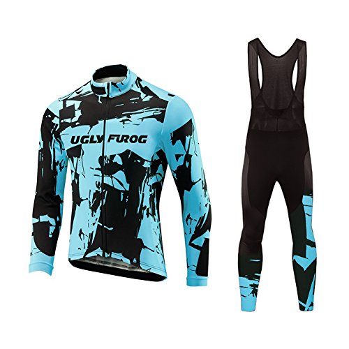 Uglyfrog Bike Wear De Invierno Manga Larga Maillot Ciclismo Hombre Bodies Long Bib Tights with Gel Pad Winter Style