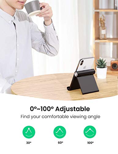 UGREEN Soporte Tablet, Multiángulo Soporte Ajustable para 4 a 13" Tablets y Moviles, como iPad Pro 2018, iPad Mini, Lenovo TAB4 10, Huawei Media Pad, Xiaomi A2, Mi 8 Lite, Samsung Galaxy Tab (Negro)