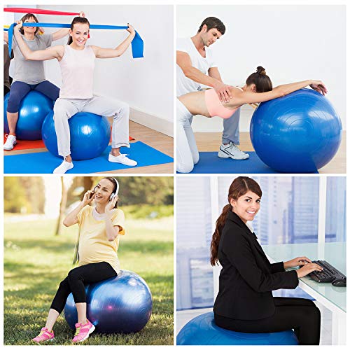 Ulikey Pelota de Ejercicio, Pelota Gimnasia - 65 cm Pelota de Ejercicio para Fitness Adecuada para Hombres y Mujeres, Puede Soportar 200KG