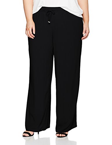 Ulla Popken Weite Viskose Hose, Pantalones para Mujer, Negro (Schwarz 10), 62/64