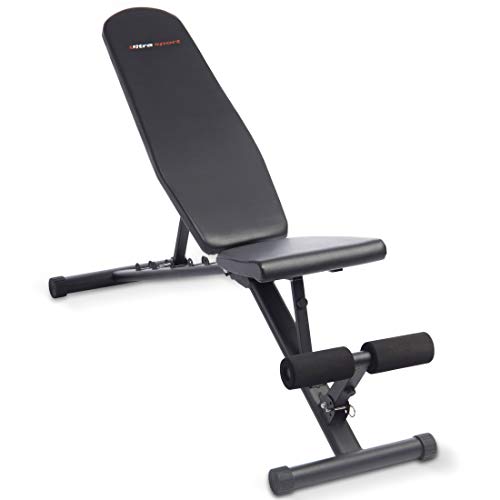 Ultrasport Banco de musculación universal, plegable y resistente, múltiples posibilidades de uso en casa como banco de fitness o de abdominales; compacto para guardarlo sin ocupar espacio