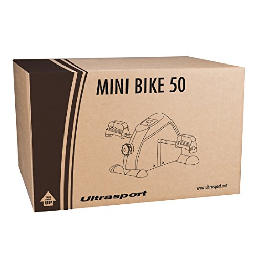 Ultrasport Minibicicleta para el entrenamiento de brazos y piernas, mini home trainer, con asa de transporte, niveles de resistencia ajustables, para principiantes, profesionales y mayores, Negro