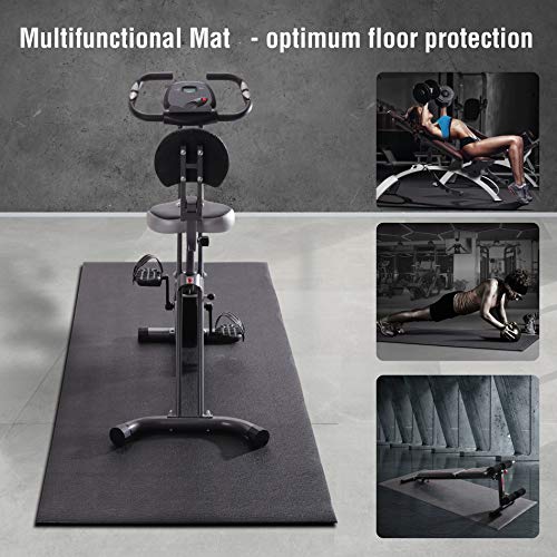 Ultrasport Multifunktionsmatte in 3 Größen Esterilla 3 Tamaños, Fitness, Protectora al Entrenar o de Suelo para Bicicleta elíptica, Cinta de Correr y Otros Aparatos, Unisex, Negro, 200 x 90 cm