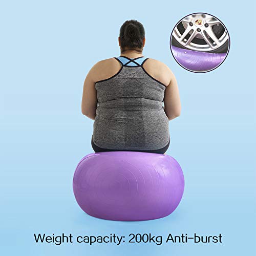 UMI. by Amazon -Pelota de Ejercicio Gym Ball para Fitness, Yoga, Pilates, Embarazo y Sentarse, Talla XL (68-75cm)