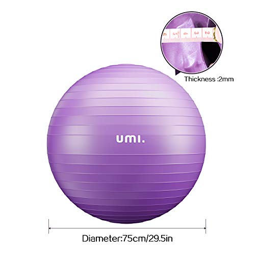 UMI. by Amazon -Pelota de Ejercicio Gym Ball para Fitness, Yoga, Pilates, Embarazo y Sentarse, Talla XL (68-75cm)