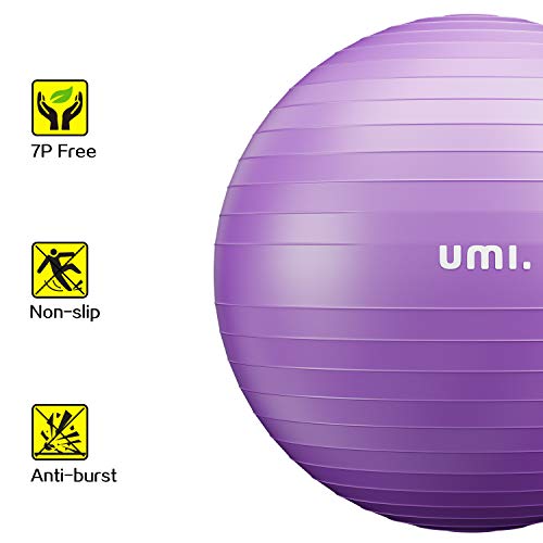 UMI. by Amazon -Pelota de Ejercicio Gym Ball para Fitness, Yoga, Pilates, Embarazo y Sentarse, Talla XL (68-75cm)