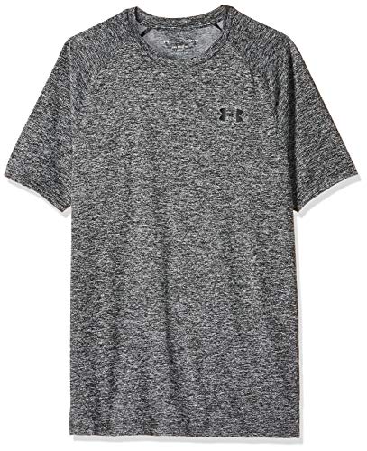 Under Armour Tech 2.0. Camiseta masculina, camiseta transpirable, ancha camiseta para gimnasio de manga corta y secado rápido, Black/Black (002), SM