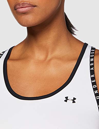 Under Armour UA Knockout Tank, Camiseta de Tirantes, Camiseta Deportiva para Mujer Mujer, Blanco, M