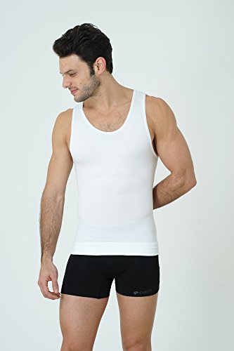 UnsichtBra Camiseta de Compresión | Ropa Interior Adelgazante Moldeadora Hombre (sw_7100)(Blanco, XL)