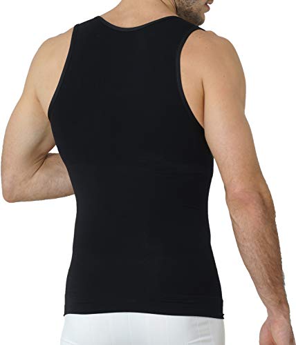 UnsichtBra Camiseta de Compresión | Ropa Interior Adelgazante Moldeadora Hombre (sw_7100)(Negro, S)